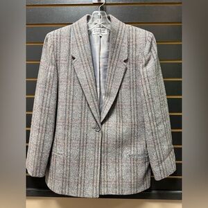 Vintage Wool Herringbone Blazer S.B. II Austria Gray 11/12